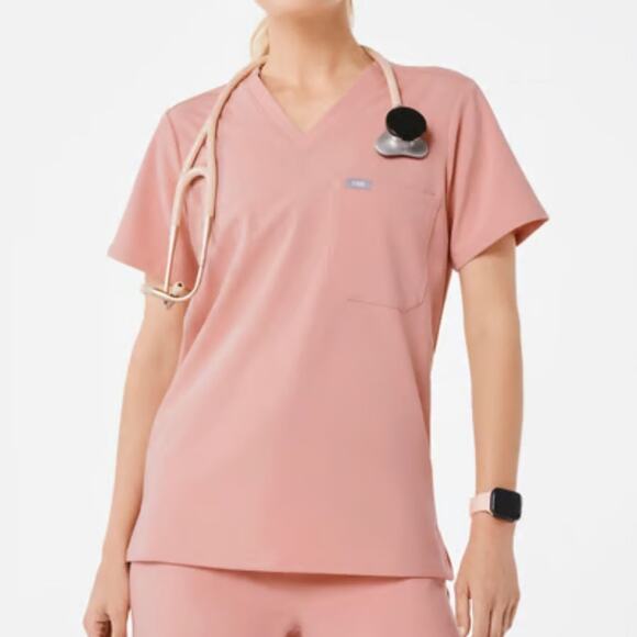 FIGS Catarina Scrub Top Large Baby Pink Sand Salmon - Picture 1 of 7